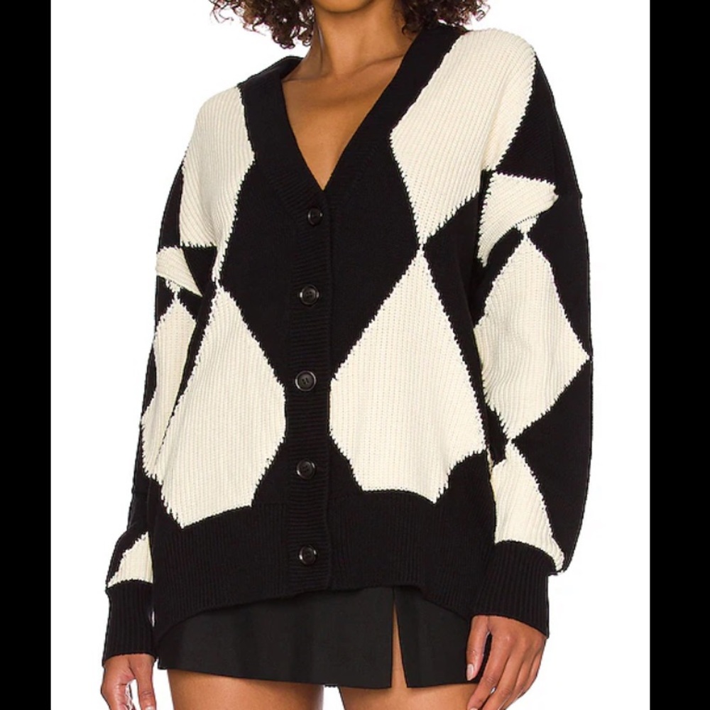PISTOLA Evelyn Oversized Cardigan in Diamonds Play Medium